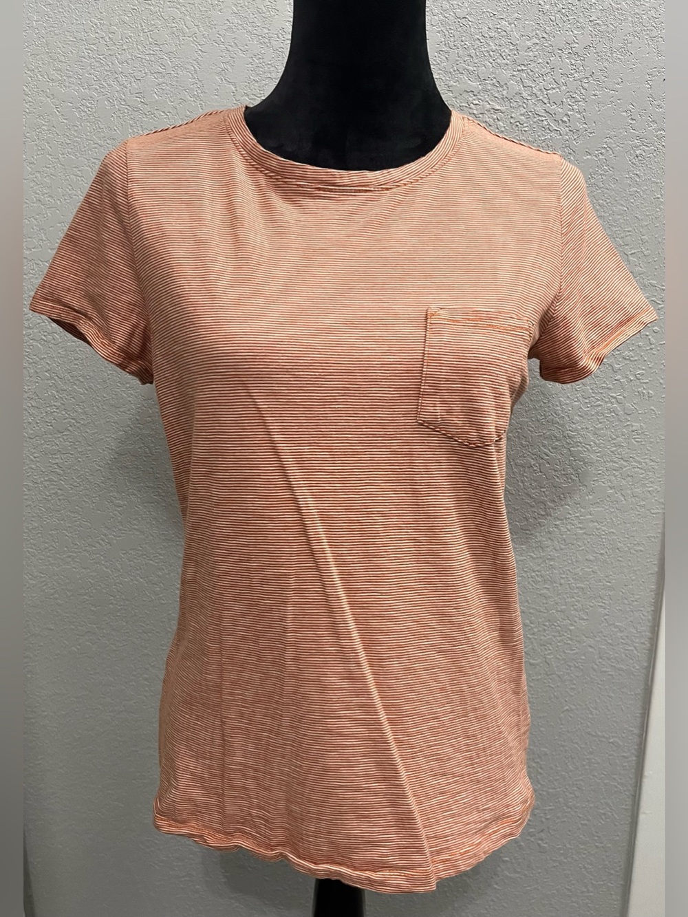 Universal Thread Meriwether Crew Women’s Orange/Ivory Front Pocket Tee Sz Small